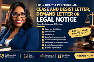 draft a professional cease and desist letter, demand letter or legal notice