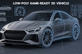 create low poly game ready 3d car and vehicle models for unity unreal fivem gta