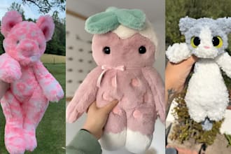 create handmade soft custom plush toy stuffed animals crochet kawaii plushie