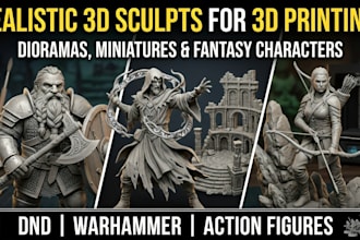 do sculpt character, diorama, miniature, dnd, fantasy 3d model for 3d printing