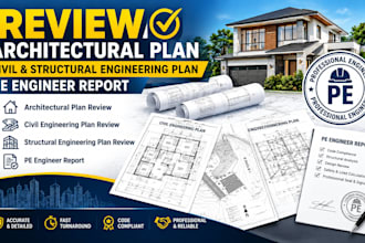 review architectural plan civil structural engineering plan pe engineer report