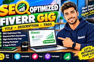 write high converting SEO fiverr gig description gig image gig tags pro ranking