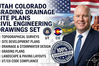 review utah colorado grading drainage site plan civil engineering drawing set