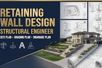 retaining wall design, site plan drainage plan grading plan australian architect