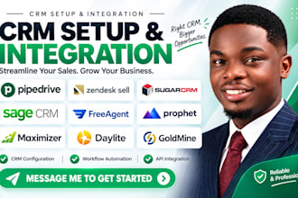 setup zendesk sell CRM sugarcrm CRM sage  freeagent CRM prophet CRM maximize CRM