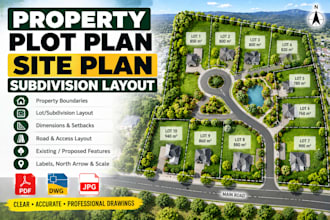 create property plot plan, site plan and subdivision layout