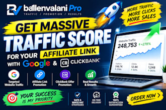 boost affiliate link sales traffic with google or clickbank marketing promotion