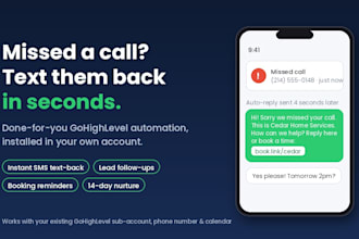 install a missed call text back automation in your gohighlevel account
