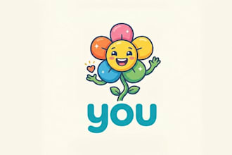 design a unique flower character logo for you