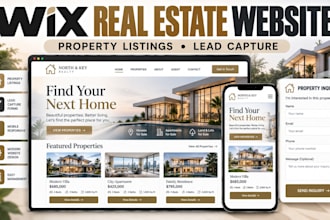 design wix real estate agent website with property listings and lead generation