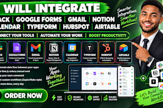 integrate slack google forms gmail notion calender typeform hubspot airtable