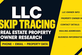 do real estate lead generation, llc skip tracing and property owner research