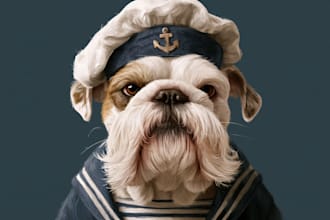 draw amazing royal pet portrait in custom caricature