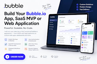 build bubble io app, bubble saas mvp, bubble web app and no code application