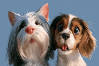 draw a caricature of your dog cat or other pet