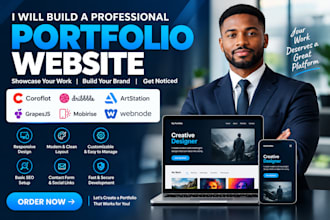 build coroflot dribbble artstation grapesjs mobirise webnode portfolio website