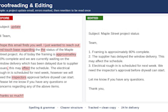 proofread and edit your business document for clarity