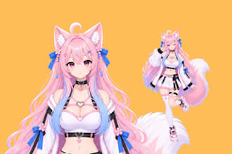 design 3d vtuber vroid avatar rigging anime vrchat character design