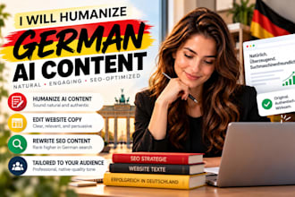 humanize german ai content, edit website copy, rewrite SEO content
