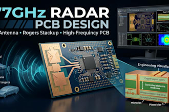 design 77ghz radar pcb, rf antenna and rogers stackup