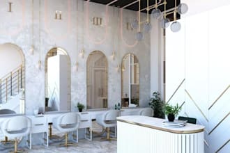 design modern salon and spa interior with 3d rendering