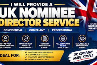 nominee director for uk, usa, canada, ireland, estonia, portugal for company