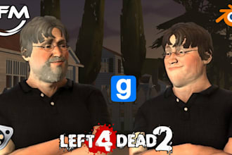 port or edit your gmod player model, left4 dead2, l4d2, sfm model in blender
