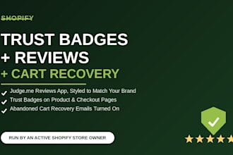 set up shopify reviews trust badges and cart recovery