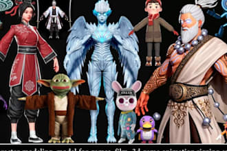 design 3d game character modeling, 3d animation, rigging,3d game model, game vfx