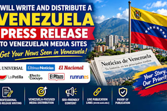 write and distribute venezuela press release to top 200 venezuelan media sites
