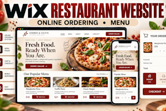 design wix restaurant website with online ordering, menu and table reservations