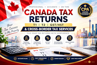 file canada tax return t1 t2 gst hst US cross border tax and corporate tax