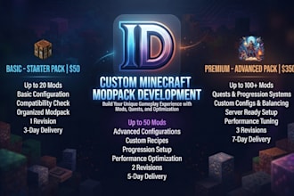 create custom minecraft modpack with mods quests configs and optimization