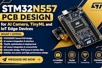 stm32n557 pcb design for ai camera, tinyml and iot edge devices