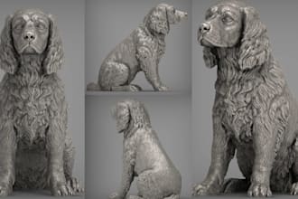 sculpt 3d pet likenesss dog figurine for 3d printing realistic 3d dog model stl