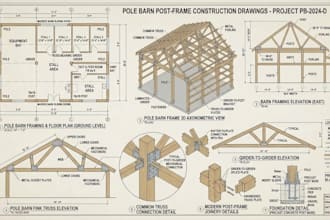 design pole barn structural plan post frame framing trusses foundation details
