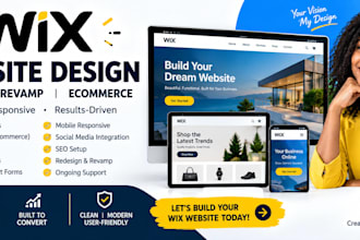 build wix website design, wix website revamp or wix ecommerce website