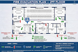 create a fire evacuation plan and emergency exit map drawing