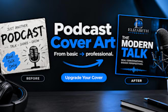 design professional podcast cover art for spotify, apple and youtube