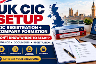 help with UK cic registration and company formation