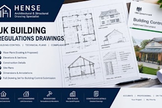 prepare UK building regulations drawings for building control approval