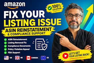 fix amazon asin removal, listing reinstatement and compliance issues