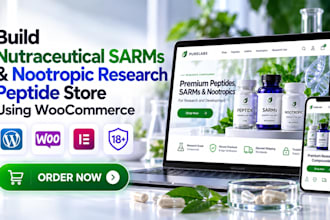 build nutraceutical sarms and nootropic research peptide store using woocommerce