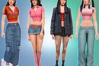 design realistic sims, cc mods, sim outfits in sim 4, sims avatar, 3d clothes