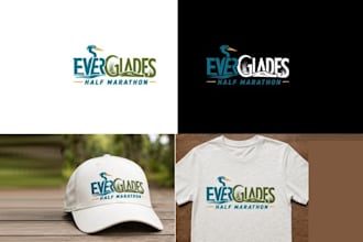 design a unique everglades half marathon, running and race logo