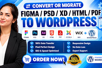 convert figma to wordpress PSD xd HTML PDF joomla wix to wordpress