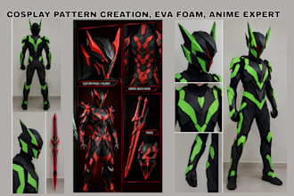 custom amine cosplay creation evafoam 3d model cosplay mask helmet props, armor