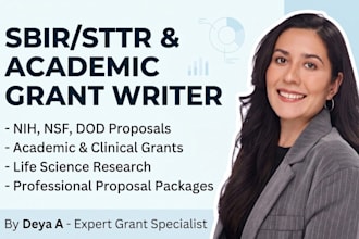 write life science grant proposals for bio tech innovation funding