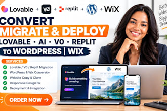 convert migrate lovable ai v0 replit to worpress wix copy clone lovable website