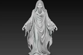 horror fantasy 3d model,spirit statue,3mf for 3dprinting,phantom halloween decor